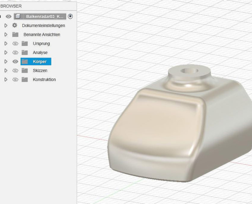 CAD-Modell des Radargehäuses