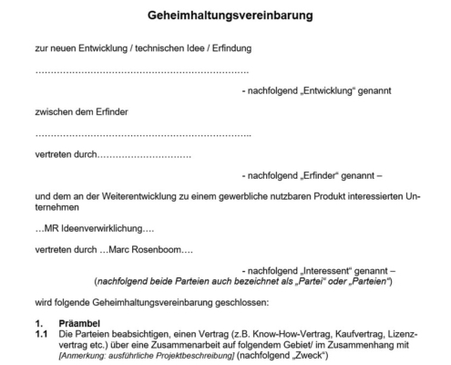 Gemeinhaltungsvereinbarung